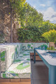 Christopher Farr Cloth Carnival Performace fabric in Prato in outdoor seating